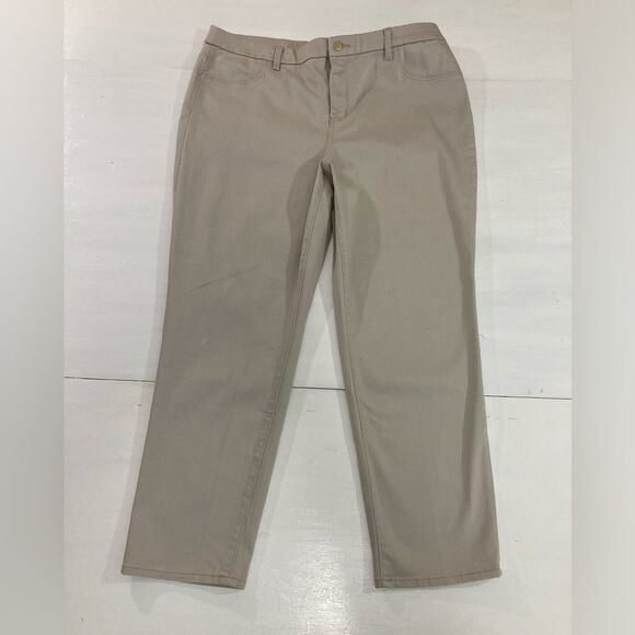 Chico's Pants Women’s XL Beige Perfect Stretch Girlfriend Slim Ankle Jeans - Picture 3 of 14